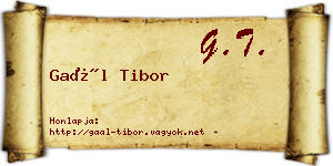 Gaál Tibor névjegykártya