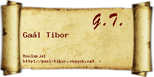 Gaál Tibor névjegykártya